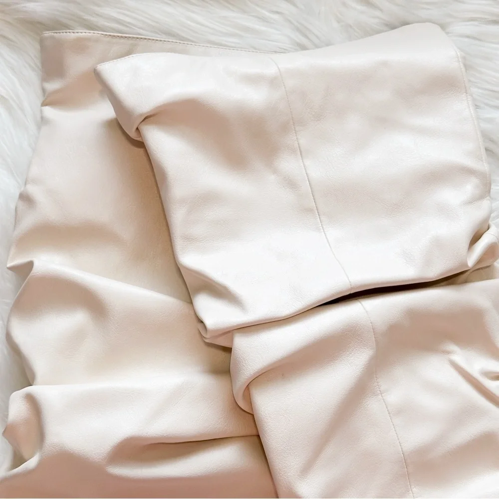 Journee Collection Cream Slouchy Over the Knee Boots
